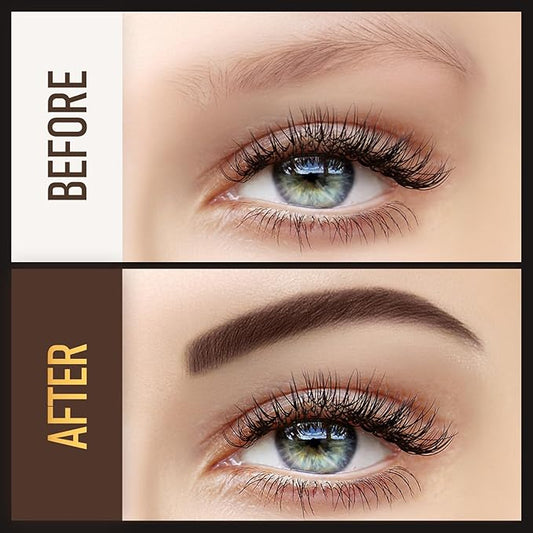 Eyebrow Pen, Soleira Waterproof Eyebrow Pencil with 4 Tip Microblading Eyebrow Pen and Dual-ended Eyebrow Brush, for Natural-Looking Brows, Long-Lasting, V2 Dark Brown