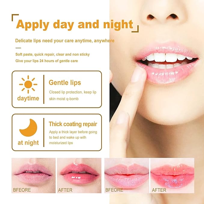 Strawberry Lip Balm Honey Pot, Hydrating Prevention Dry and Cracked Lip Scrubs Exfoliator, Reduces Lip Lines, Moisturizing Lip Balm Sleeping Lip Mask