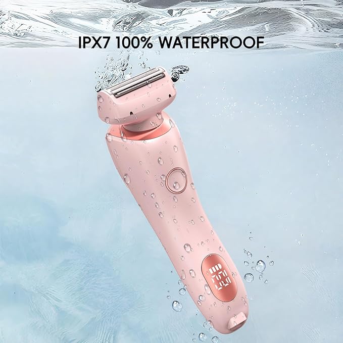 Livora Electric Shaver for Women, Bikini Trimmer for Women, Silk Glide Pro Shaver, Removable Head Electric Trimmer for Bikini, Pubic Hair, Legs, Body, Wet/Dry