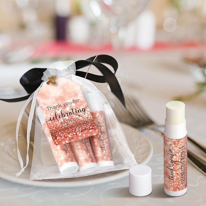 Dunzy 50 Pack Bridal Shower Favors Gifts Bulk Lip Balms Wedding Bachelorette Favors Baby Shower Favors Prizes Souvenirs Thank You Appreciation Gifts for Guests Women Men Coworker Staff
