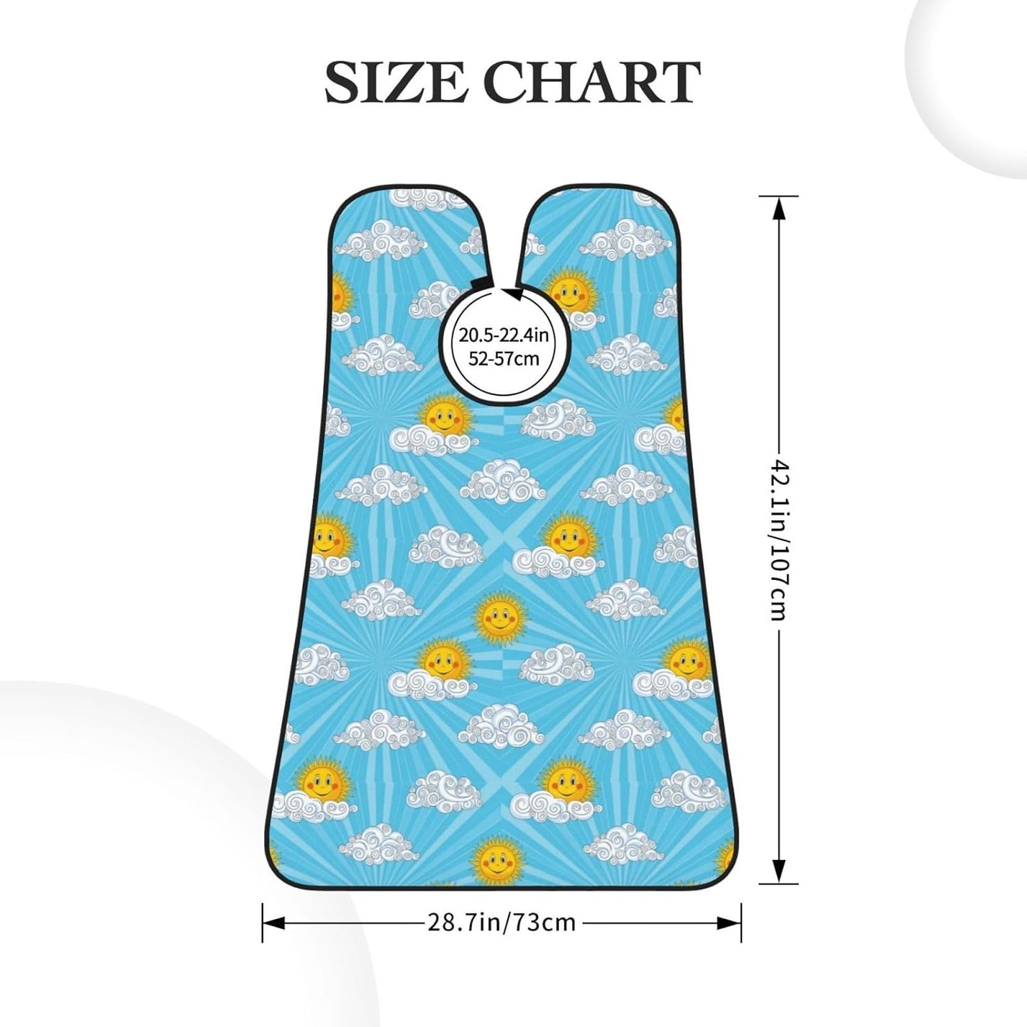 Adjustable Non-Stick Beard Apron, Hair Catcher Cape for Shaving Grooming, Waterproof with Suction Cups Men, Hippie Boho Style Sun Art Shave Bib