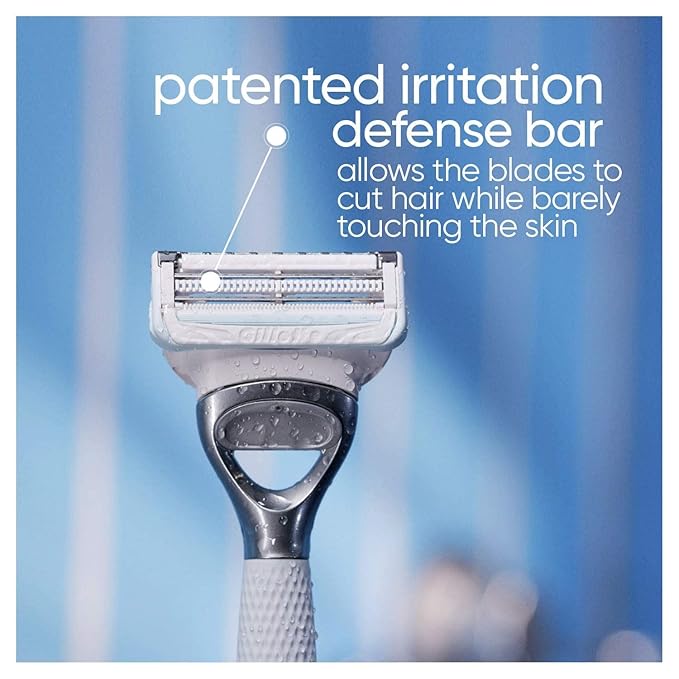 Gillette Venus for Pubic Hair and Skin, 1 Razor Handle + 2 Blade Refills, 2-in-1 Cleanser + Shave Gel and Daily Soothing Serum