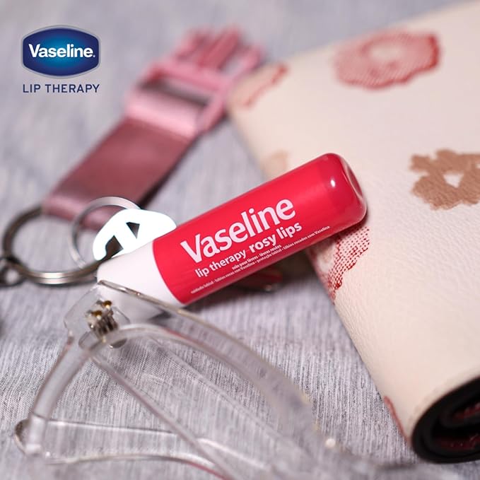 Vaseline Lip Therapy Rosy Lips - Hydrating Lip Balm Pack, Vaseline Stick, Lip Moisturizer for Dry Lips, 0.16 Oz Each (Pack of 12)