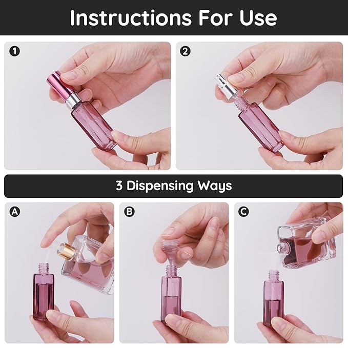 Segbeauty 10ml Mini Perfume Atomizer, 10 Pack Refillable Travel Size Bottles for Cologne, Empty Organizer Dispenser With Fine Mist Sprayer, Portable Leak-proof Bottle