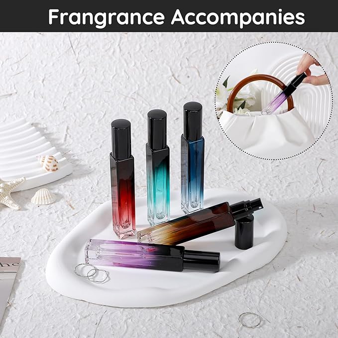 Segbeauty 0.34oz Mini Travel Spray Bottle, 10Pcs Glass Refillable Atomizer Spray Bottle for Perfume, 10ml Empty Perfume Atomizer Fine Mist, Portable Travel Cologne Sprayer with Refill Tool