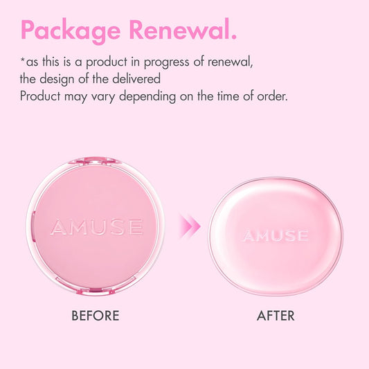 Amuse SEOUL DEW POWER VEGAN CUSHION FOUNDATION | Dewy, glow, long-lasting, double coverage, clean beauty, lightweight, natural look, foundation for sensitive skin, hydrating cushion (03 HONEY)