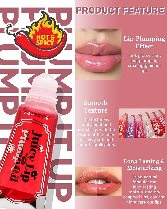 Plumping Lip Oil Kit-3Pcs Hydrating Glossier Tinted Lip Gloss,Long Lasting Lip Plumper and Pout Booster LIpgloss, Moisturizing Non-Sticky Natural Fuller Lip Tint Stain, Makeup Gift for Women-Set B