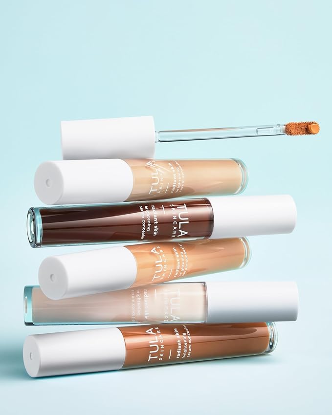 TULA Skin Care Radiant Skin Brightening Serum Concealer - Conceals Dark Circles & Discoloration, Longwearing & Crease-Resistant, Brightens the Appearance of Skin Over Time, Shade 180, 0.18 fl oz.