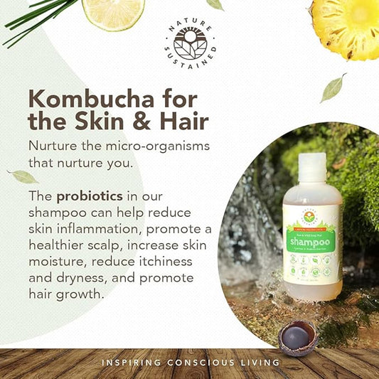 Organic Shampoo - Raw & Wildcrafted with Probiotics, Hypoallergenic Natural & Sulfate Free Shampoo for Sensitive Scalp, Dry Hair, Dandruff, Eczema & Psoriasis, Gallon, Original