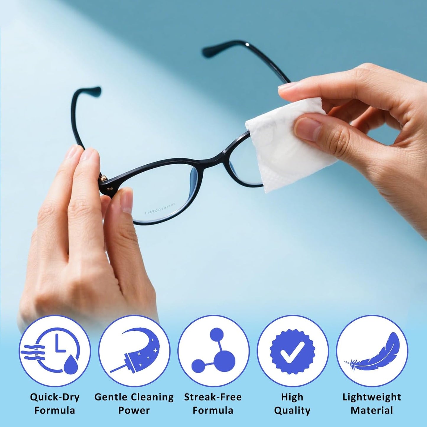 Eye Glasses Cleaner Wipes,Lens Wipes for Glasses/Sunglasses/Eyeglasses,Cleaning Wipes,Lens Wipes Individually Wrapped,Safe for All Lens Surfaces(500PCS)