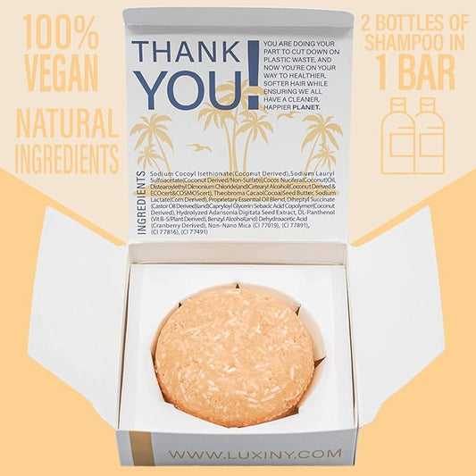 Citrus Splash Shampoo Bars for all Hair Types is Vegan, Sulfate Free and Made in the USA. This beach shampoo bar has a swim detangler and is great as a travel shampoo. Get up to 60 washes.