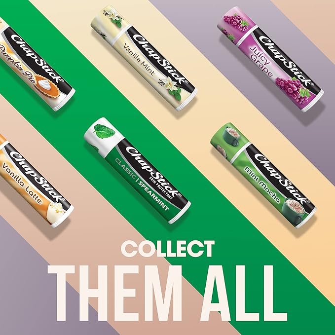 ChapStick Moisturizer 2-in-1 Lipcare SPF 15 Cool Mint 3-Pack + Classic Spearmint Lip Balm 2-Pack, 0.15 Oz Ea (5 Piece Set)