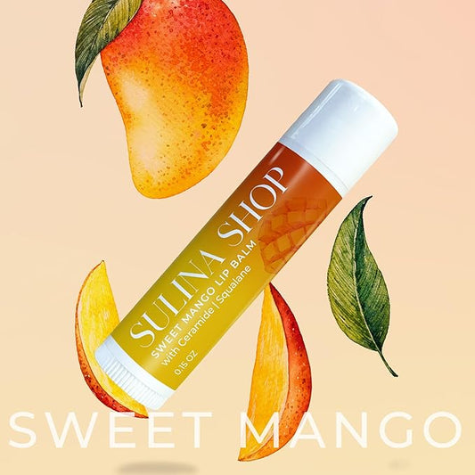 Mango Lip Balm Hydrating & Nourishing, Natural, Long-Lasting Lip Moisturizer with Castor Oil, Barrier Protection, Smooth Lip Care, Chapped Lip Repair, Non-Waxy & Cruelty-Free, Gentle for All Ages