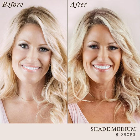 Self Tanning Drops - USA Made with Natural & Organic Ingredients, Medium Face Tanning Drops to Add to Lotion, Moisturizing Bronzing Tanner for Face & Body, Toxin Free Tanner for Fake Tan