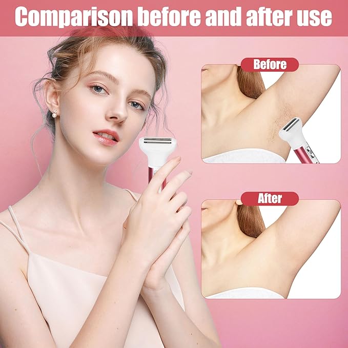 Women Face Epilator, 5-in-1 depiladora, Facial Hair Removal for Women, Facial epilator, Hair Removal Device, 5 Attachments for Eyebrows, Nose, Body