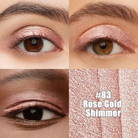 Kaely Cream Eye Shadow Sticks, Rose Gold Shimmer Eyeliner Pencil Eyeshadow Palette Makeup, Eye Highlighter Brightener Stick for Older Women Waterproof Pigmented, sombras para ojos, New-83