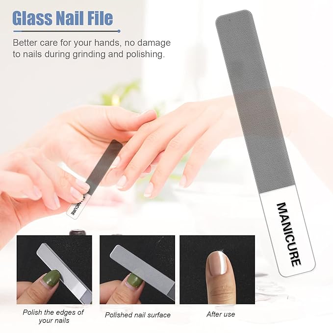 Manicure Set Professional Nail Clippers Pedicure Kit, 16 pcs Stainless Steel Nail Care Tools Grooming Kit with Luxurious Travel Leather Case for Thick Nails Men Women Gift (Blue)