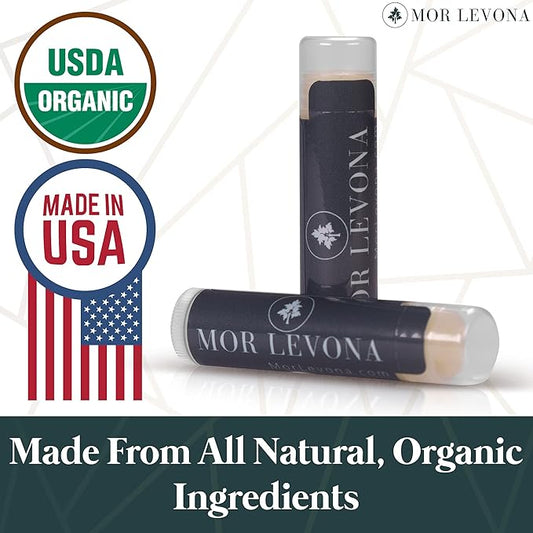 Organic Hemp Lip Balm - USDA Certified Organic All Natural Lip Balm - Hemp Lip Moisturizer Soothes, Hydrates, Nourishes, and Protects Dry, Chapped Lips - Natural Vanilla Flavor (3-Pack)