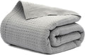 Salt Earth Organic Cotton Throw Blanket, Queen, 90"X92" Waffle Throws for Home, Bedrooms, Outdoor & Office Couch, Modern Room Decor Blankets, Lightweight, All Season Western Blanket (Scottish Grey)