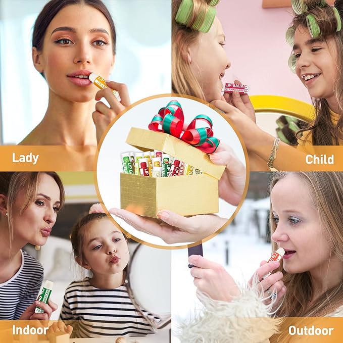 DMSKY 36 Pack Lip Balm, Natural Lip Balm Bulk with Vitamin E and Coconut Oil, Lip Care Product, Moisturizing Soothing Chapped Lips