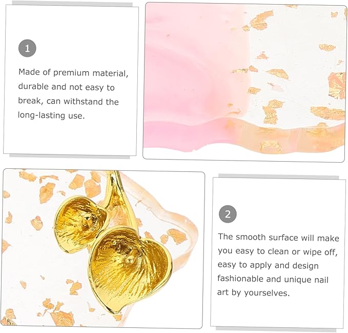 FOMIYES 5pcs Nail Palette Polish Plate Nail Design Nail Dish Makeup Mixing Pallet Nails Stickers Nail Polish Tray Nail Display Tray Vintage Frame Nail Stand Copper Plating Make up Bracket