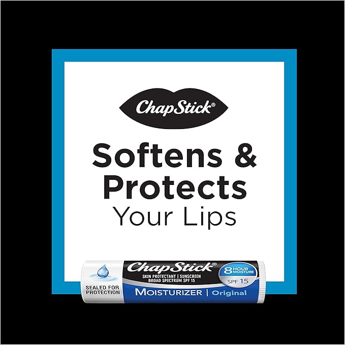 ChapStick Moisturizer Original, Black Cherry and Cool Mint Lip Balm Tubes Variety Pack, SPF 15 and Skin Protectant - 0.15 Oz (Pack of 3)