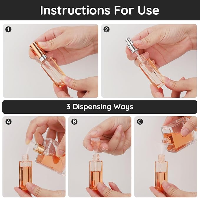 Segbeauty Travel Perfume Atomizer Refillable, 10 Packs Empty Perfume Spray Bottles, 10ML Mini Pocket Cologne Sprayer Fine Mist Atomizer Cosmetic Sample Bottle for Outgoing Party Work