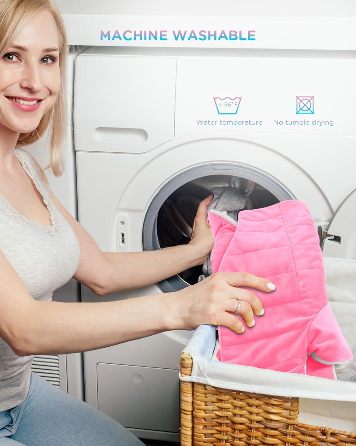 Comfytemp Heating Pad for Neck and Shoulders and Back, Weighted Electric Heat Pad for Pain Relief, 2.6lb Large Heated Wrap, 9 Heat Levels, 11 Auto-Off, Gifts for Women Mom Wife, Pink