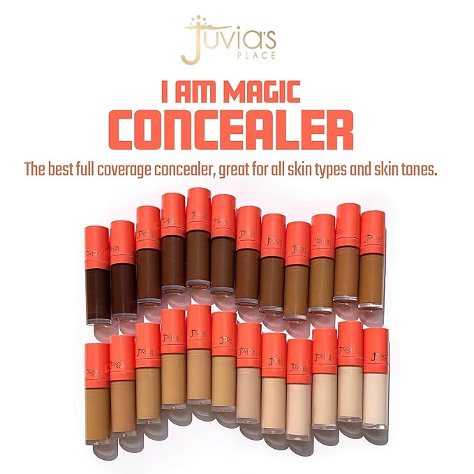 Juvia's Place I Am Magic Travel Size Liquid Concealer - Full Coverage Concealer, Hydrating Concealer, Waterproof Concealer Makeup, Long Wear Concealer J14 (Tan with Warm Undertone/0.11 fl oz)