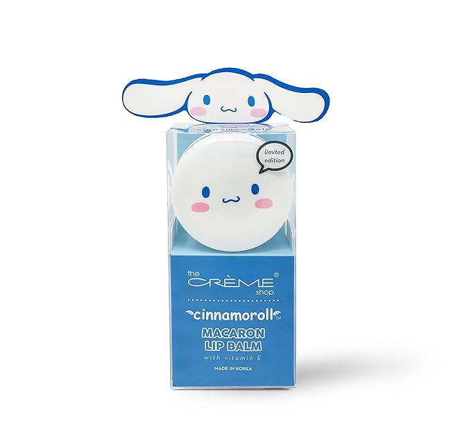 The Crème Shop x Sanrio Hello Kitty Macaron Lip Balm (Cinnamoroll) Korean Cute Scented Pocket Portable Soothing Advanced Must-Have on-The-go