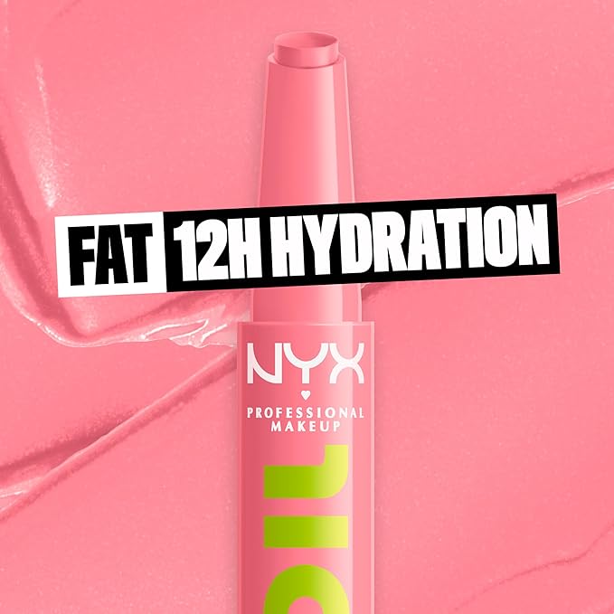 NYX PROFESSIONAL MAKEUP Fat Oil Slick Click, Lightweight, Buildable, Pigmented Vegan Lip Balm - Clout