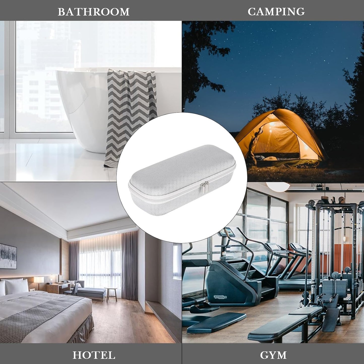 Linkidea Hard Shell Shaver Travel Case, Compatible with Philips Norelco 2400, 3600, MANSPOT Electric Razor, Portable Storage Organizer (Silver)