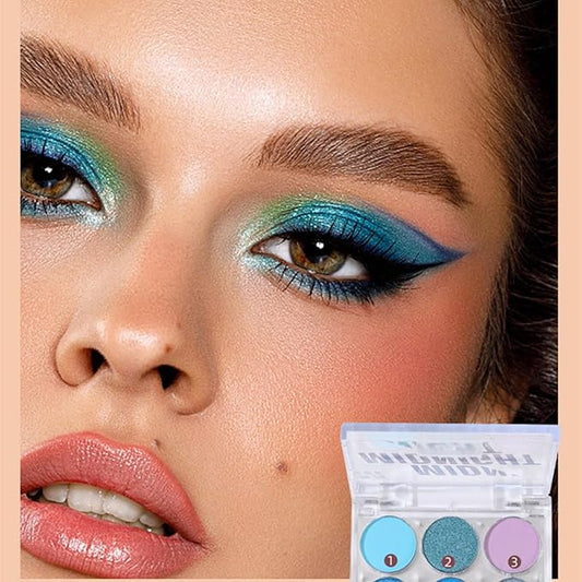 Mattew Eyeshadow Palette 9 Colors Cool Toned Matte Glitter Eyeshadow Palette (Color 03)