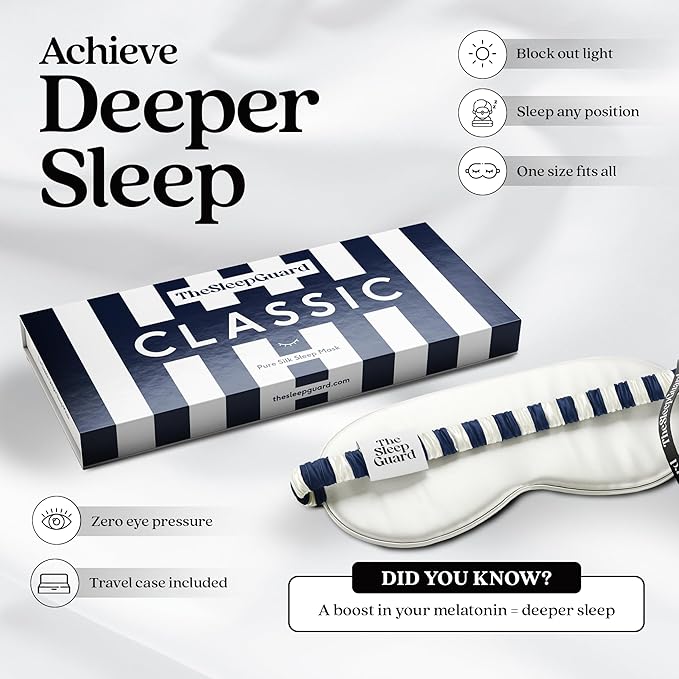 Pure Silk Sleep Mask [100% 6A Mulberry Silk, 22 Momme] Light Blocking Travel Essentials. Eye Masks for Sleeping. Black Oeko-Tex Blindfold. Eye Covers for Men & Women