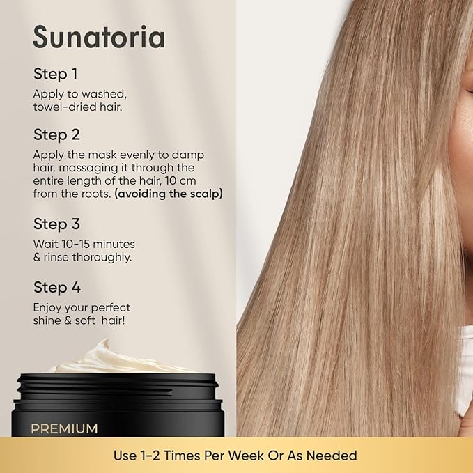 SUNATORIA Keratin Hair Mask - Deep Conditioner for Dry Damaged Hair - Hydrates, Repairs, Nourishes - Keratin Hair Treatment - Deep Conditioning Hair Mask - Keratina Mascarilla Para el Cabello