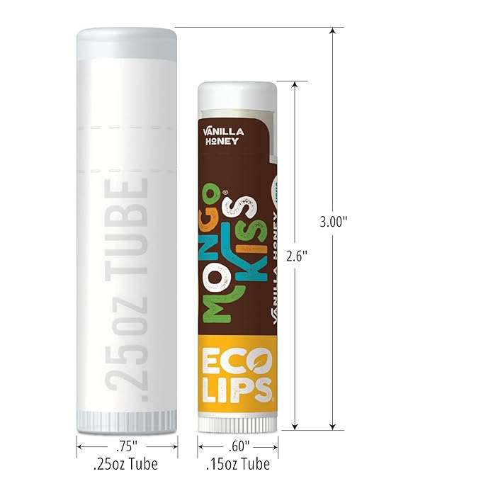 Mongo Kiss USDA Organic Lip Balm Set 8-pack (0.15 oz. each) with Mongongo Oil & Cocoa Butter to Moisturize Chapped Lips | Made in USA by Eco Lips - Peppermint