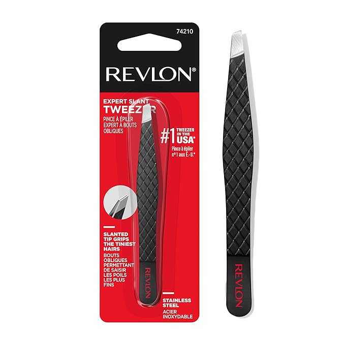 Revlon Expert Slant Tweezer, High Precision For an Easy Hair Removal, Made With Stainless Steel, 1 Count