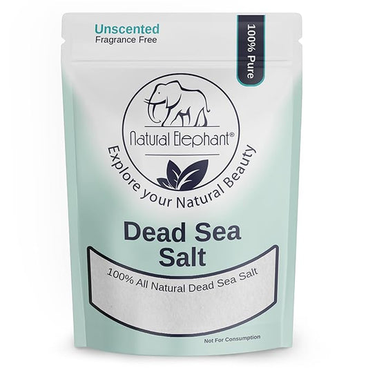 Natural Elephant Dead Sea Bath Salt | 1 Pound Bag (16oz) | 100% Natural and Pure| Fine Grain | Ideal for Baths and Soaks