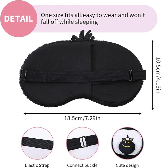 PERFECTSIGHT Sleep Eye Masks, Cute Plush Sleep Eye Cover Lightweight Adjustable Eyeshade Faux Fur Mask Cover for Women Men Sleep Travel Nap, Orang
