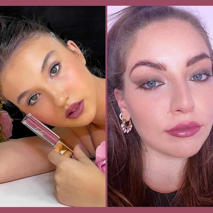 Oulac Matte Liquid Lipstick Mauve Pink Lip Gloss for Women, Long Lasting Lipstick Waterproof, No Transfer, Creamy High Pigmented Formula with Rose Oil, Vegan & Cruelty-Free, M13