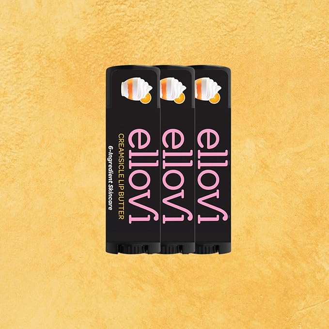 Natural Lip Butter Lip Balm - Creamsicle - Pure Enough to Eat - Made With Just 6 Vegan Ingredients - 100% Natural & Organic Moisturizing Lip Care for All Day Hydration (3-Pack)