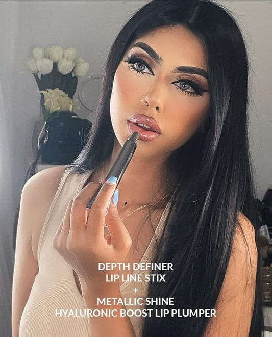 VASANTI Hyaluronic Boost Lip Plumper - Non-Sticky Lightweight Cosmetics for Soft Hydrated Lips (Metallic Shine)