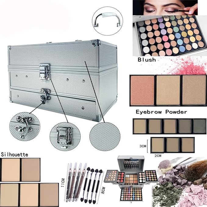 VERONNI 132 Colors All In One Makeup Palette For Women, Eyeshadow Makeup Palette Set, Professional Full Eye Makeup Kit Lipstick Concealer Contour Face Makeup Cosmetics Kit (132 colors)