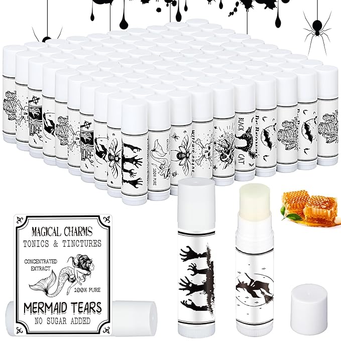 Dunzy 100 Pack Hello Fall Thanksgiving Party Gifts Bulk Lip Balms Favors Employee Appreciation Gifts Thank You Gifts Team Inspirational Gifts for Women Men Coworkers Satff Teachers(Bat)