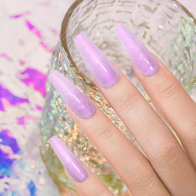 RARJSM Pearl Gel Builder Nail Polish Purple Hard Gel in a Bottle Mermaid Shell Glitter Pearlescent Thick Extension Structure for Nails 15ml Soak Off Curing Requires Salon Home DIY Beginner Use