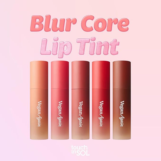 Touch in Sol Vegan Again Blur Core Lip Tint (#Cool Bunny) - Long Lasting, High Pigment Velvet Matte Lip Stain – Lightweight Smooth Blur Finish