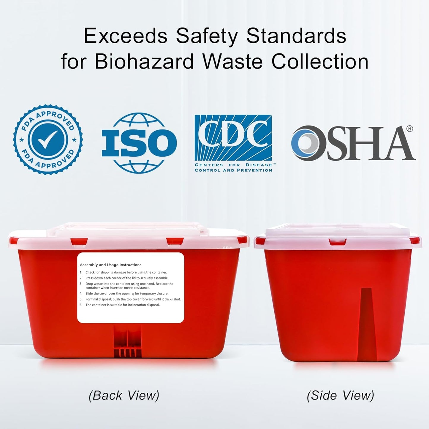 Sharps Container Large - Sharps Containers for Home Use and Labs - Portable Needle Disposal and Travel Size Biohazard Bin - 1 Gallon (Pack of 1)
