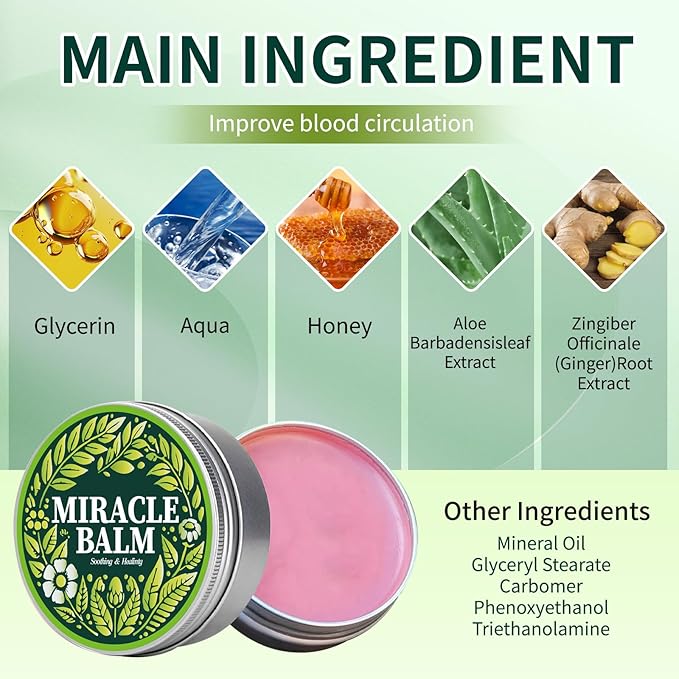 Miracle Balm, Miracle Balm for Leg - Soothing Joint Cream for Back, Hands, Feet and Body