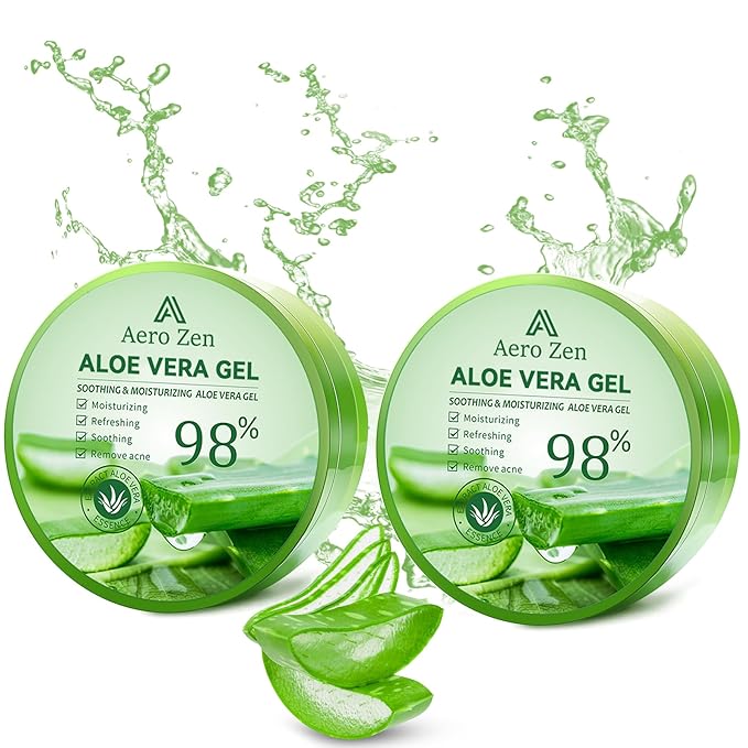 Organic Aloe Vera Gel for Face Made within 12 Hours of Harvest, 98% Pure Aloe Vera Gel for Skin, Scalp, & Hair, Soothing Aloe Face Moisturizer, Multipurpose Skin Care（20oz）