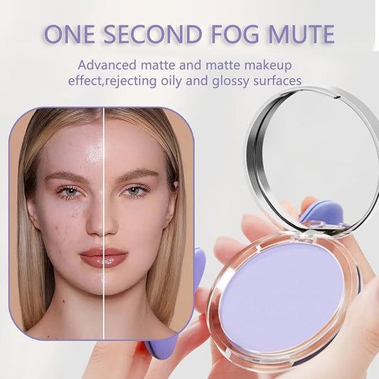 Chillab Lavender Matte Powder,Matte Oil Control Face Pressed Powder,Face Setting Powder with Mini Powder Puff for Silky Flawless Long-Lasting Lightweight Skin-friendly Face Cosmetics (Lavender)